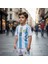 Arjantin Milli Takım Messi Çocuk Beyaz Şortlu T-Shirt Halı Saha Forması 1