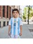 Arjantin Milli Takım Messi Çocuk Beyaz Şortlu T-Shirt Halı Saha Forması 2
