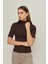 Acı-Kahve Balıkçı Yaka Kısa Kollu Triko Bluz 1
