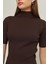 Acı-Kahve Balıkçı Yaka Kısa Kollu Triko Bluz 4