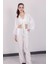 Kadın Beyaz Püsküllü Pantolon Takım 1
