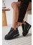 Modaserdem Alice Kadın Siyah Tabanlı Siyah Gizli Topuklu Sneaker 4