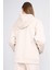 Çetinkaya Fithit 8621 Kadın Kapüşonlu Oversize Baskılı Sweatshirt Taş 4