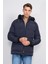 400 Lacivert Erkek Kapüşonlu Astarlı Dolum Mont 1