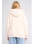 Çetinkaya Fithit 8569 Kadın Kapüşonlu 3 Iplik Oversize Baskılı Sweatshirt Taş 6