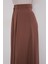 Kahve Geniş Paça Piliseli Pantolon Etek 4