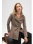 Jisha, Kadın Örme Triko Blazer Ceket - Vizon 3