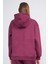 Çetinkaya Fithit 8621 Kadın Kapüşonlu Oversize Baskılı Sweatshirt Mürdüm 4