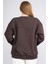 Çetinkaya Fithit 8395 Kadın Bisiklet Yaka 3 Iplik Oversize Baskılı Sweatshirt Kahve 6