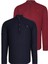 Ikili Set G783 Dewberry Hakim Yaka Gömlek-Bordo-Lacivert 1