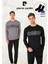 Erkek %100 Pamuk Uzun Kollu Desenli Koyu Gri & Siyah Iki Adet Pijama Takımı L1.PC.6102.002 1