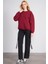 Çetinkaya Fithit 8514 Kadın Bisiklet Yaka 3 Iplik Loose Fit Sweatshirt Bordo 2