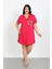 Büyük Beden Penye Düğmeli Fuşya Tunik Gecelik 2