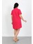 Büyük Beden Penye Düğmeli Fuşya Tunik Gecelik 3