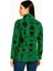 Kadın Yarım Fermuarlı Desenli Polar Sweat Tribal Etnik Desen Yakalı, Uzun Kollu, Oversize Rahat Kalıp - Yeşil 2