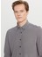 Slim Fit Düğmeli Yaka Gri Erkek Gömlek ACE020261468_GRI 4