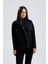 Fermuarlı Üstten Cepli Beli Stoperli Lastikli U.kol Hürrem Ceket Siyah 7