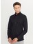 Slim Fit Düğmeli Yaka Siyah Erkek Gömlek ACE020261469_SYH 4