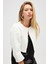 Kayla, Düz Örgü, Kadın Kısa Triko Hırka - Ekru 6