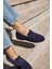 Milly Kadin Lacivert Suet Loafer Babet Ayakkabi 4