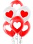 Pastel Balon Baskılı 20L, -Kırmızı Beyaz Kalp- Sevgiliye En Güzel Hediye 1