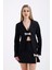 Taşlı Fiyok Detaylı Abiye Etek ve Astarlı Ceket Takım | ECKTK36066 Siyah 6