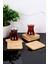 6 Parça Bambu Modern Bardak Altlığı Çay Tabağı Altlığı Fincan Altlığı Seti 1