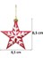 Yılbaşı Ağaç Süsü Kar Tanesi Motifli Yıldız Kırmızı 8,5 cm 2'li 2