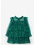 Yeşil Varak Yıldız Baskılı Katlı Kız Çocuk Elbise - Chloe 5