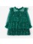 Yeşil Varak Yıldız Baskılı Katlı Kız Çocuk Elbise - Chloe 6