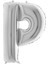 P Harf Gümüş Folyo Balon 102CM 1