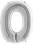 O Harf Gümüş Folyo Balon 102CM 1