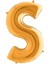 S Harf Altın Folyo Balon 102CM 1