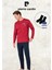 Erkek %100 Pamuk Uzun Kol Baskılı Bordo Pijama Takımı (2 Adet Hediye Çorap) L1.PC.6103.001 1