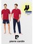 Erkek Giyim Bordo Penye 3'lü Kısa Kol Pijama Takımı (2 Adet Çorap Hediyeli) L1.PC.5370.001 1