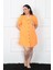 Büyük Beden Penye Düğmeli Turuncu Tunik Gecelik 1