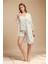 Kadın Ev Giyim 3 Parça Sabahlık & Şortlu Pijama Takımı LL.PC01.K1.D018 2