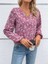 Mdb Kadın Uzun Kollu V Yakalı Çiçek Desenli Modal Bluz 1