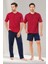 Erkek Lacivert Bordo Renk Alternatifli 3 Lü Pijama Takımı 1