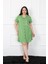 Büyük Beden Penye Düğmeli Yeşil Tunik Gecelik 3