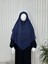 Üç Katlı Multı Sifon Sufle Eşarp ,khimar Hazır Eşarp Bağcıklı Eşarp Peçeli Indigo 1