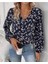 Mdb Kadın Uzun Kollu V Yakalı Çiçek Desenli Modal Bluz 1
