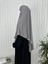 Tek Kat Medine Ipegi Pratik Bağlamalı Üçgen Sufle Eşarp Gri ,hijab ( Hac ve Umre Için Uygundur) 2