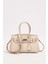 Krem Mini Kilit Detaylı El Çantası 1