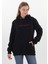 Daylıght Unisex Siyah Kapüşonlu Sweatshirt (Kırmızı Nakışlı) Kanguru cep detaylı çiftlere uygun unisex kapşonlu 3 iplik 290 gram şardonlu kumaş 6