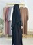 Yandan Büzgülü Elbise Sufle Esarp Takım Jilbab,abaya,hijab ( Hac ve Umre Için Uygundur) Siyah 7
