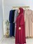 Sallı ,önü V Model Büzgülü Tesettür Elbise Takım ,ferrace,abaya, Hicab,hac ve Umre Için Uygun Bordo 3