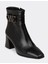 Santa Toka Detaylı Topuklu Kadın Bot Siyah 3