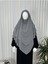 Üç Katlı Multı Sifon Sufle Eşarp ,khimar Hazır Eşarp Bağcıklı Eşarp Peçeli Gri Renk 1