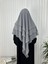 Üç Katlı Multı Sifon Sufle Eşarp ,khimar Hazır Eşarp Bağcıklı Eşarp Peçeli Gri Renk 4